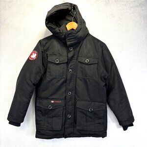 Canada Weathergear Parka Coat Youth Medium 10-12 Black Hooded Insulated‎ Jacket